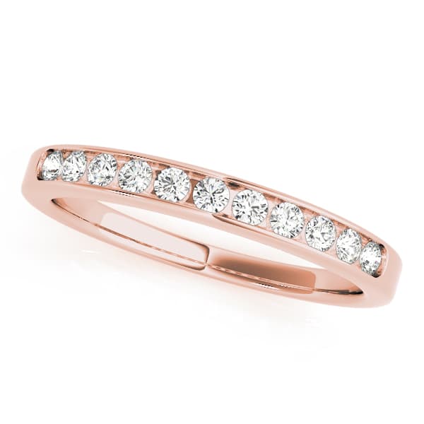 Channel Set Wedding Rings (0.22 ct. tw.), Front view in rose gold