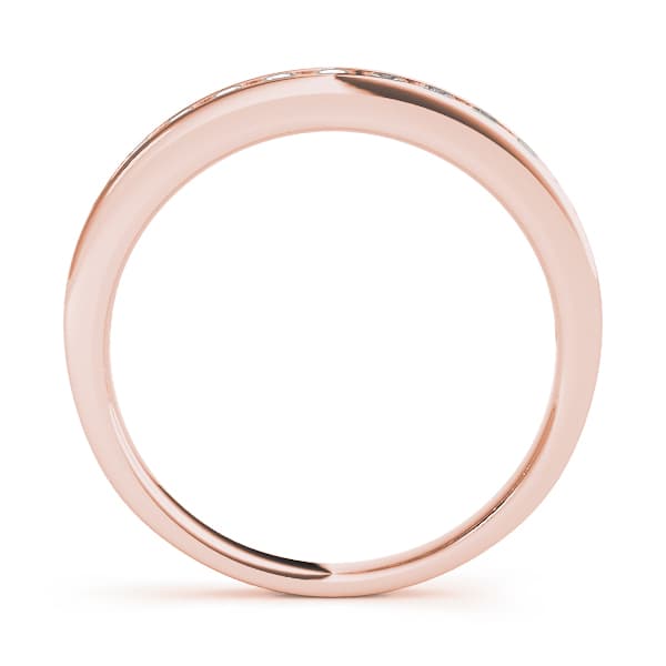 Channel Set Wedding Rings (0.22 ct. tw.), Side view in rose gold