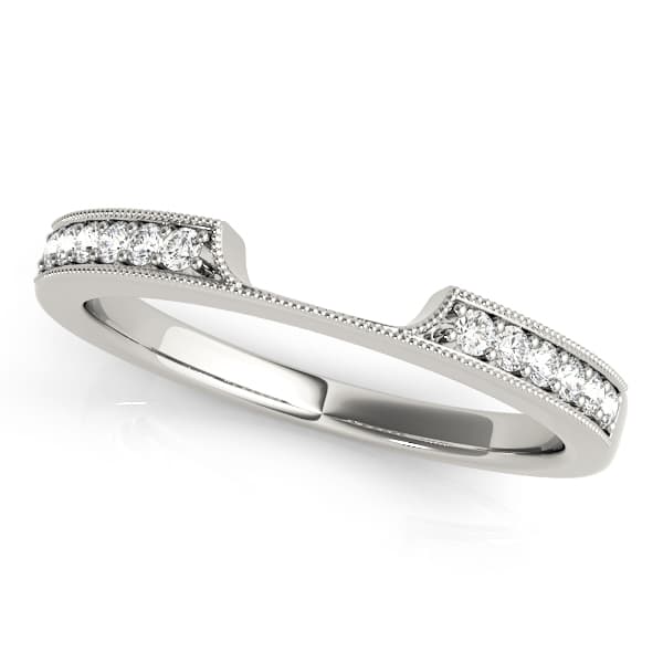 Milgrain Curved Wedding Band — View 1