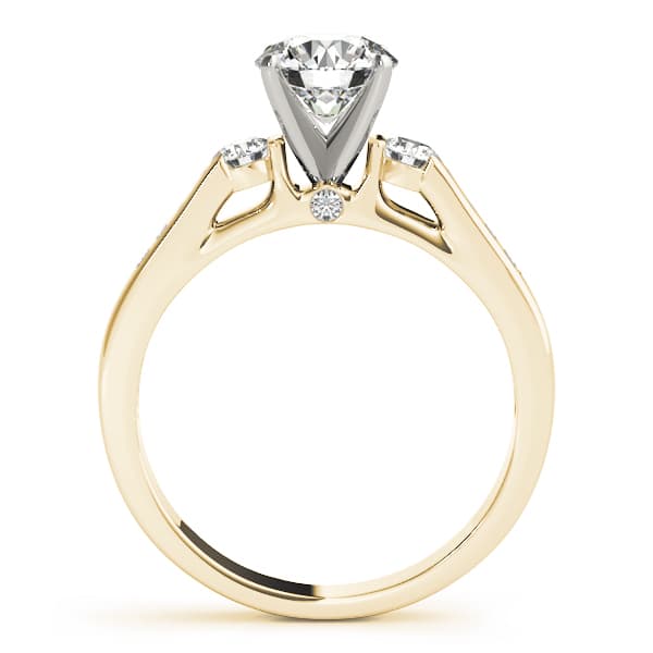 3-Stone Channel Set Engagement Ring, style 50316, Side view in yellow gold
