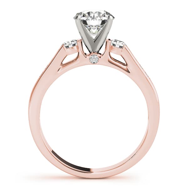 3-Stone Channel Set Engagement Ring, style 50316, Side view in rose gold
