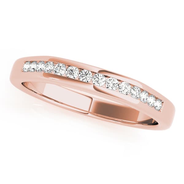 Channel Set Wedding Band (0.21 ct. tw.), Front view in rose gold