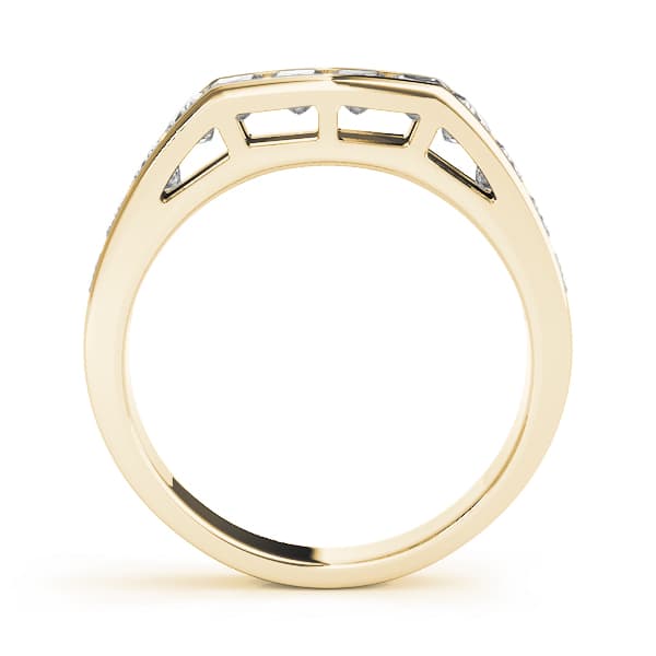 Fancy Shape Princess Wedding Band (1.2 ct. tw.), Side view in yellow gold