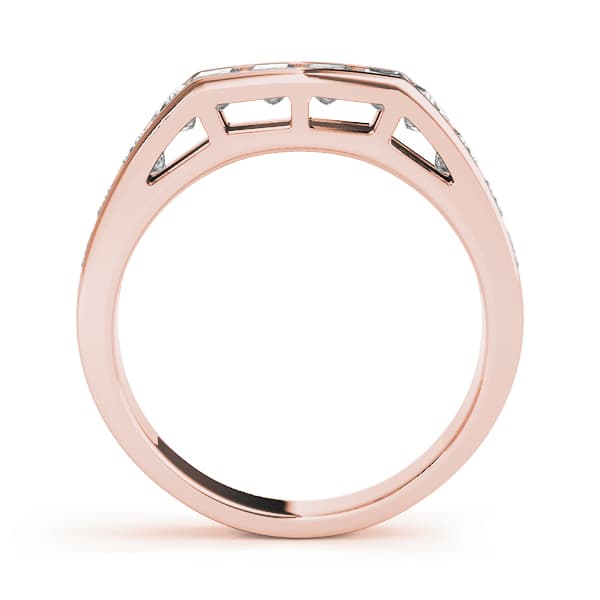 Fancy Shape Princess Wedding Band (1.2 ct. tw.), Side view in rose gold