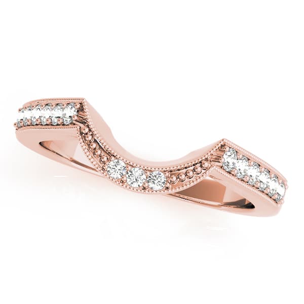 Curved Wedding Band (0.27 ct. tw.), Front view in rose gold