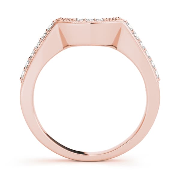 Curved Wedding Band (0.27 ct. tw.), Side view in rose gold