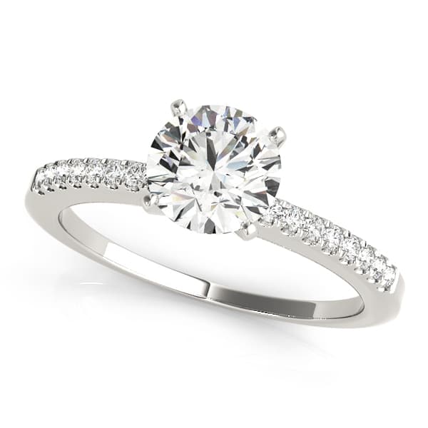 Single Row Prong Set Engagement Ring — style 50322 in 10k White Gold