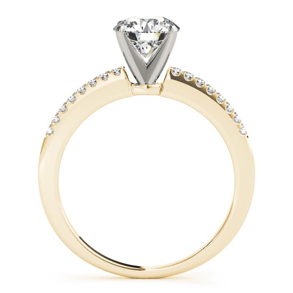 Single Row Prong Set Engagement Ring, style 50322, Side view in yellow gold
