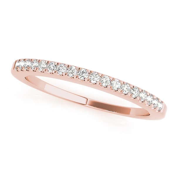 Prong Set Wedding Band (1/8 ct. tw.), Front view in rose gold