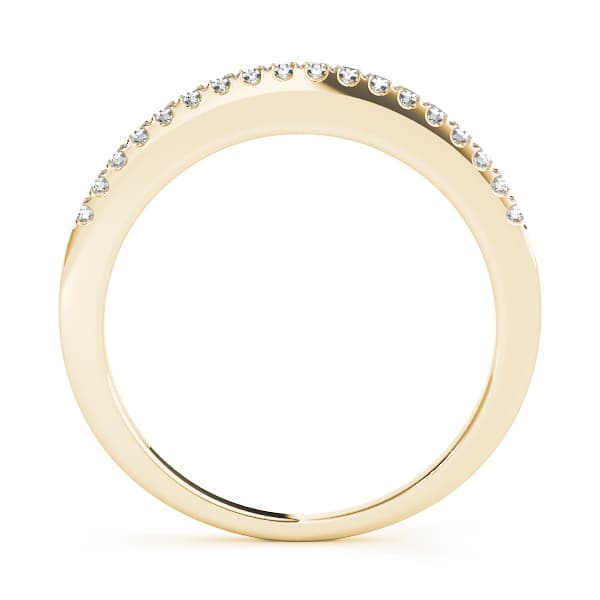 Prong Set Wedding Band (1/8 ct. tw.), Side view in yellow gold