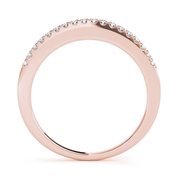 Prong Set Wedding Band (1/8 ct. tw.), Side view in rose gold