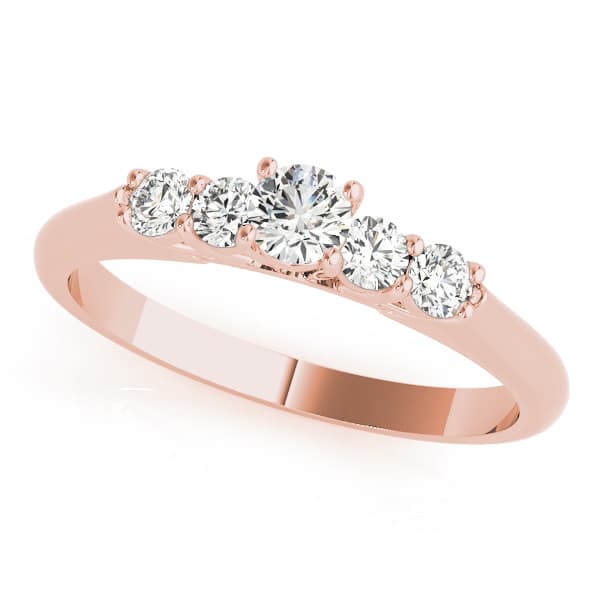 Single Row Prong Engagement Ring, style 50323, Front view in rose gold