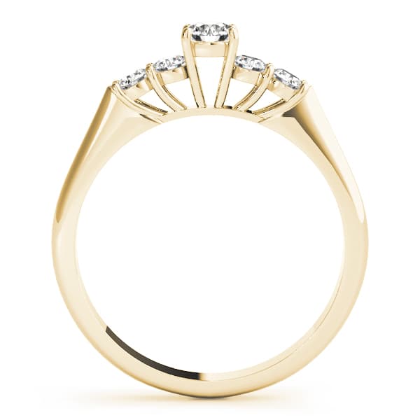 Single Row Prong Engagement Ring, style 50323, Side view in yellow gold
