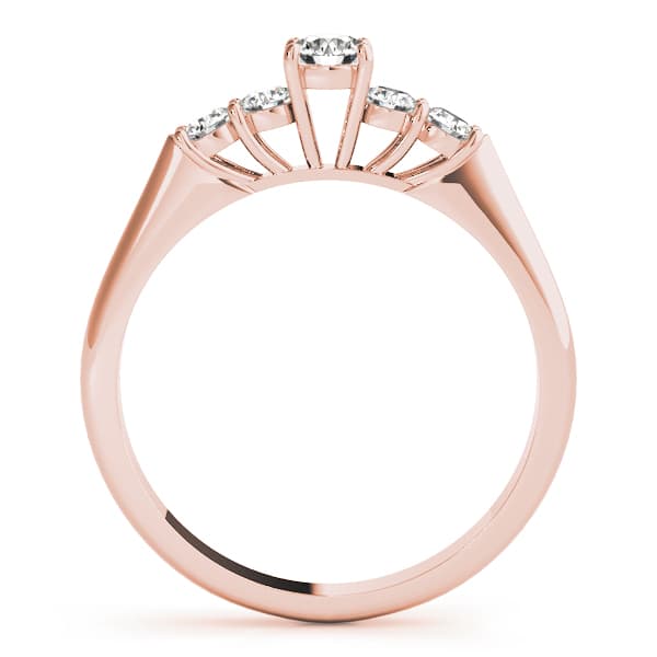 Single Row Prong Engagement Ring, style 50323, Side view in rose gold
