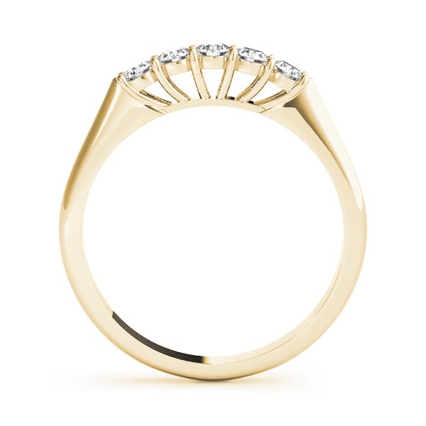 Prong Set Wedding Band (0.3 ct. tw.), Side view in yellow gold