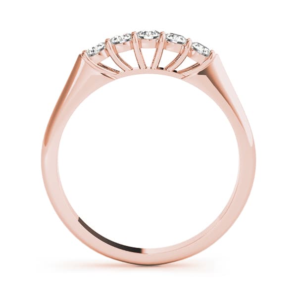 Prong Set Wedding Band (0.3 ct. tw.), Side view in rose gold