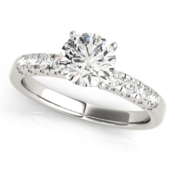 Single Row Prong Set Engagement Ring — style 50324 in 10k White Gold