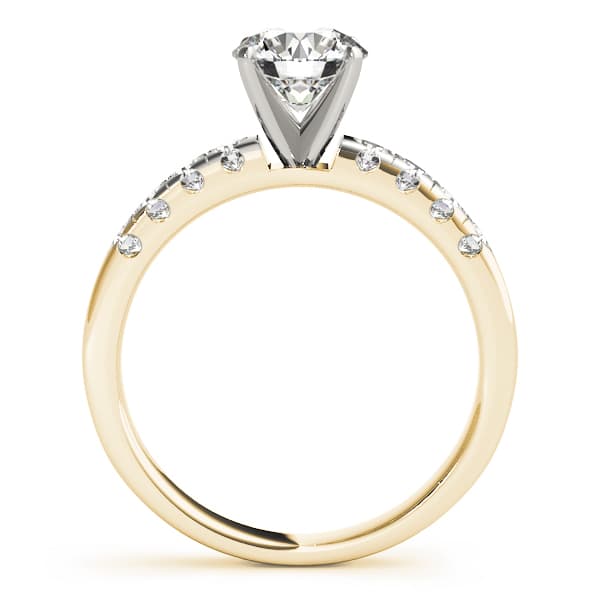 Single Row Prong Set Engagement Ring, style 50324, Side view in yellow gold