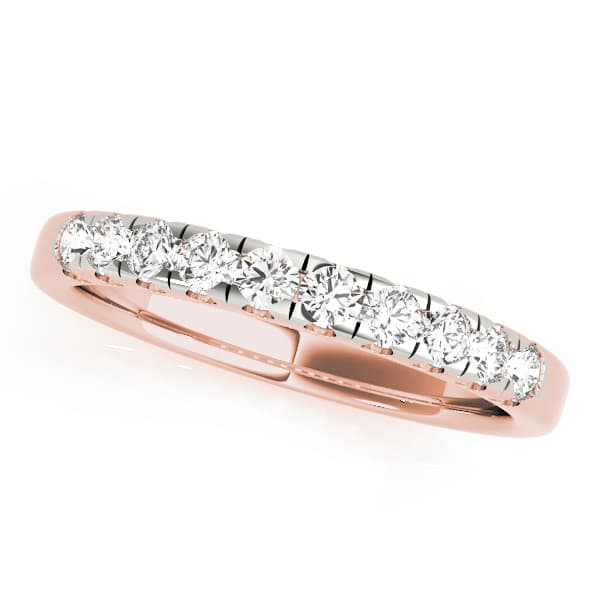 Prong Set Wedding Ring (0.3 ct. tw.), Front view in rose gold