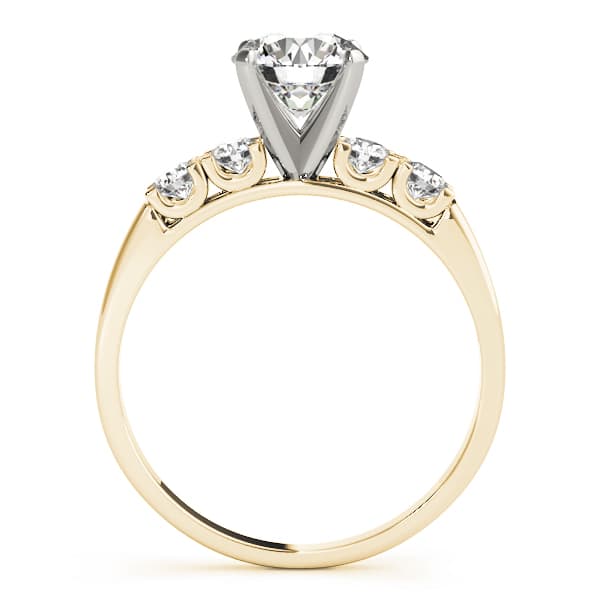 Single Row Engagement Ring, style 50332, Side view in yellow gold
