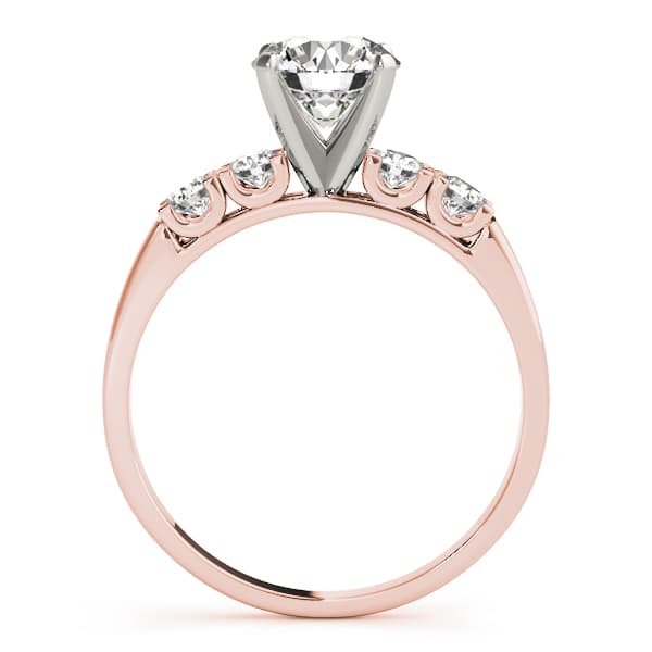Single Row Engagement Ring, style 50332, Side view in rose gold