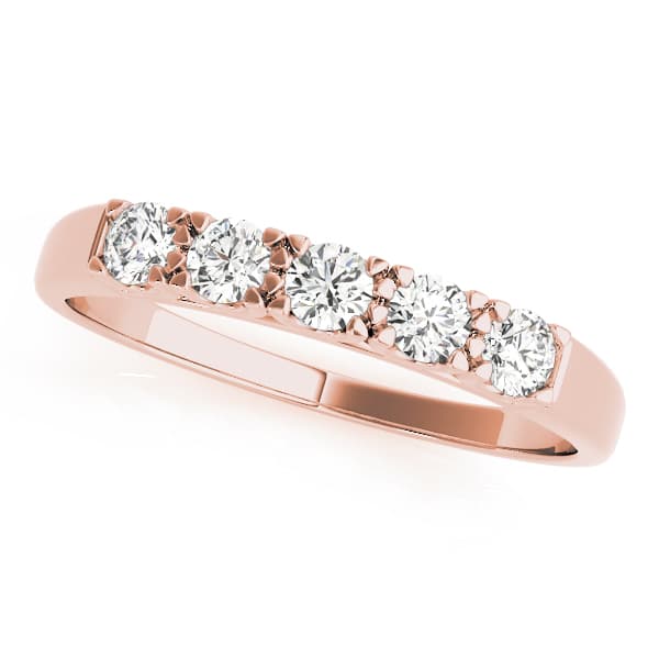 U-Prong Round Wedding Band (1/2 ct. tw.), Front view in rose gold