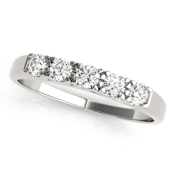 U-Prong Round Wedding Band — 2 PT — View 1