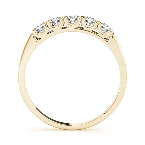 U-Prong Round Wedding Band (1/2 ct. tw.), Side view in yellow gold