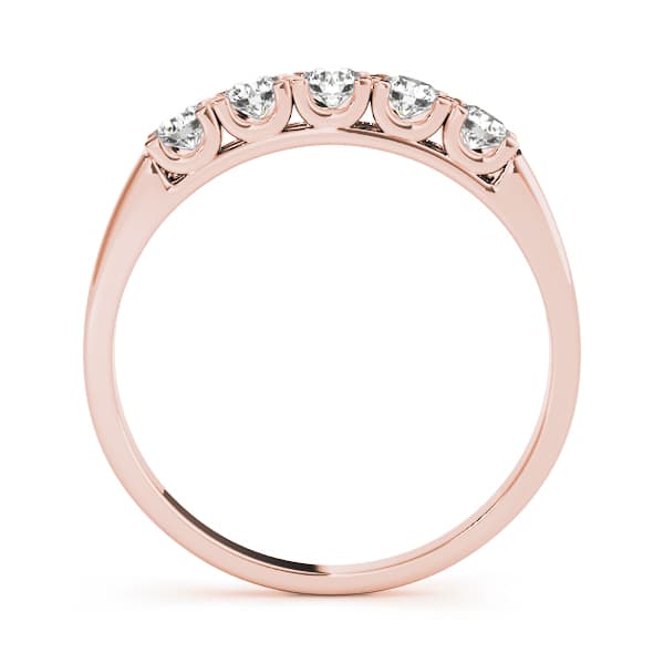 U-Prong Round Wedding Band (1/2 ct. tw.), Side view in rose gold