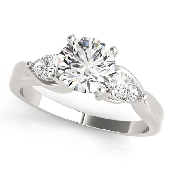3-Stone Pear Engagement Ring — style 50333 in 10k White Gold