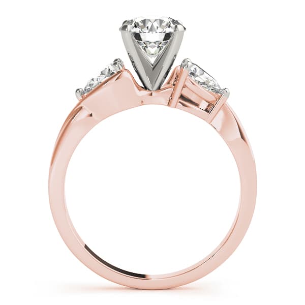 3-Stone Pear Engagement Ring, style 50333, Side view in rose gold
