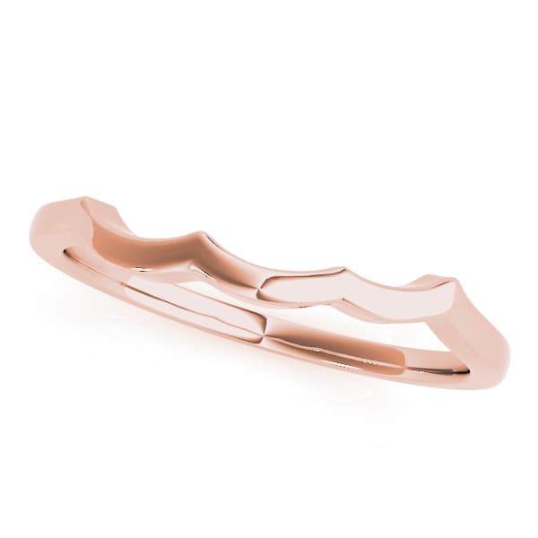 Gold Wedding Band, Front view in rose gold
