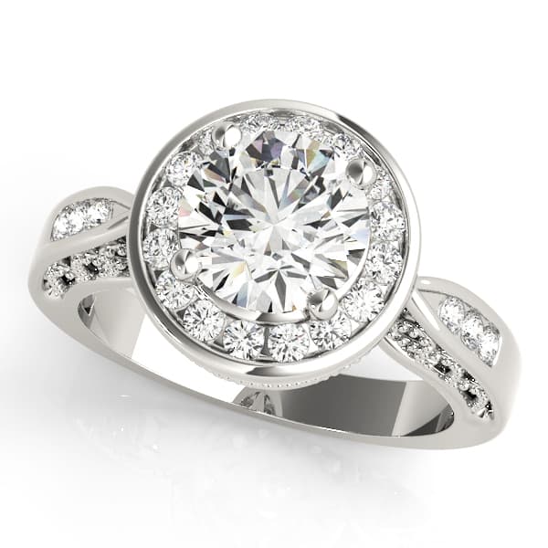 ENGAGEMENT RINGS HALO ROUND — style 50338 in 10k White Gold