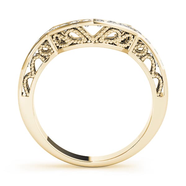 Curved Wedding Band (0.16 ct. tw.), Side view in yellow gold
