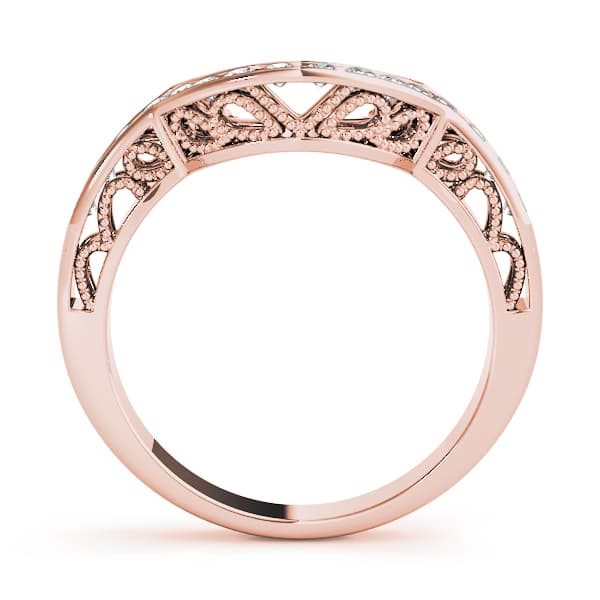 Curved Wedding Band (0.16 ct. tw.), Side view in rose gold
