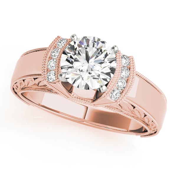 Engagement Ring, style 50339, Front view in rose gold