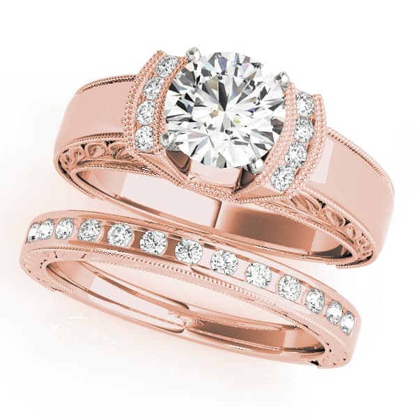 Engagement Ring, style 50339, On hand view in rose gold