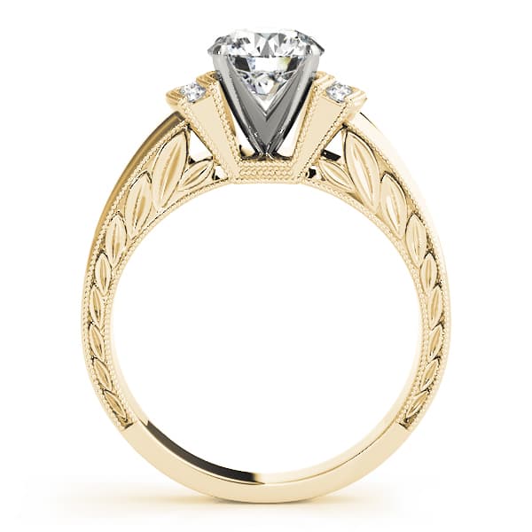 Engagement Ring, style 50339, Side view in yellow gold