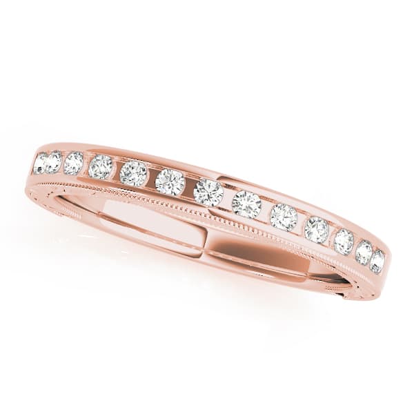 Channel Set Wedding Band (1/8 ct. tw.), Front view in rose gold