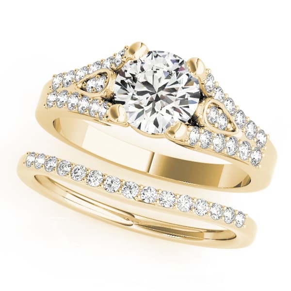 Multi-Row Engagement Ring, style 50340, On hand view in yellow gold