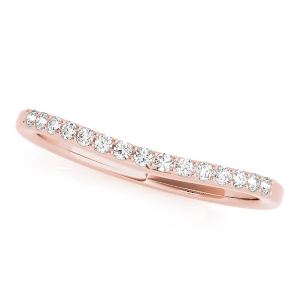 Curved Wedding Band (1/8 ct. tw.), Front view in rose gold