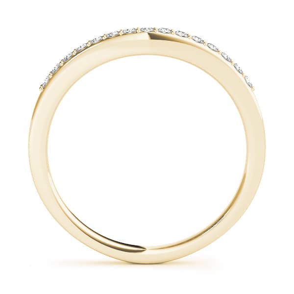 Curved Wedding Band (1/8 ct. tw.), Side view in yellow gold