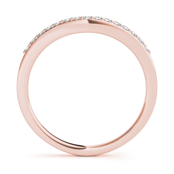 Curved Wedding Band (1/8 ct. tw.), Side view in rose gold