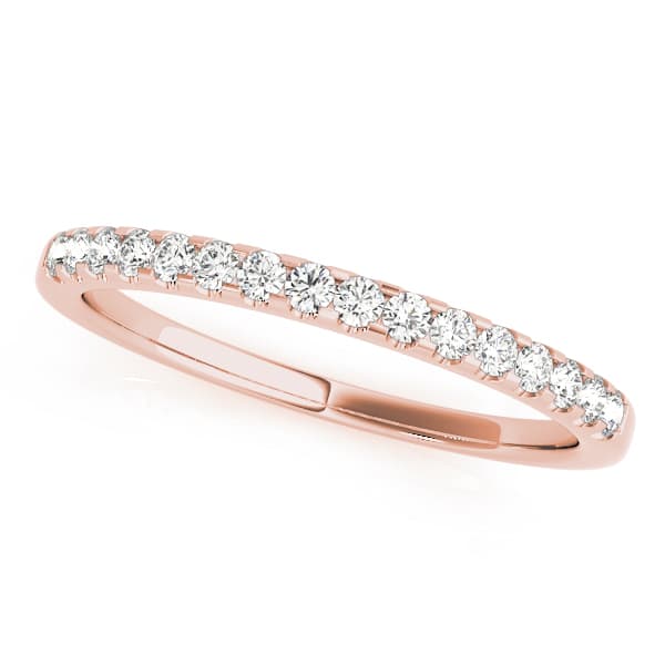 Shared Prong Wedding Band (1/4 ct. tw.), Front view in rose gold