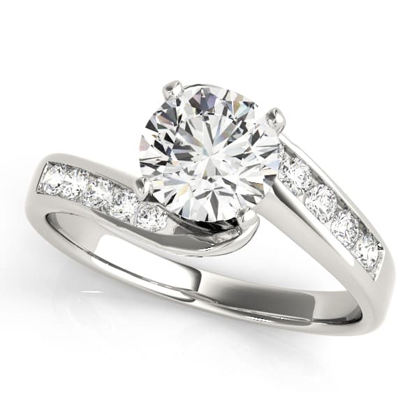 Bypass Channel Set Engagement Ring — style 50342 in 10k White Gold