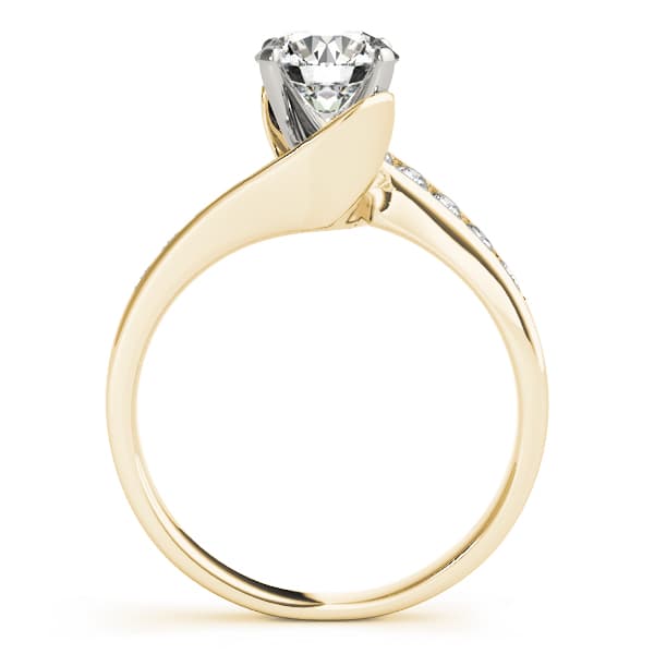 Bypass Channel Set Engagement Ring, style 50342, Side view in yellow gold