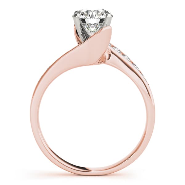 Bypass Channel Set Engagement Ring, style 50342, Side view in rose gold