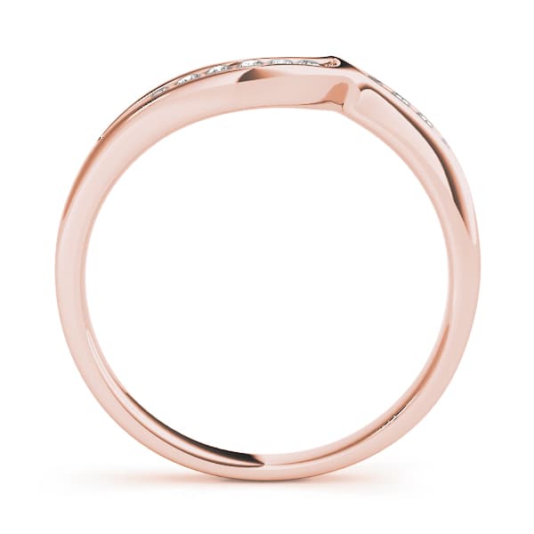 Curved Wedding Band (1/8 ct. tw.), Side view in rose gold