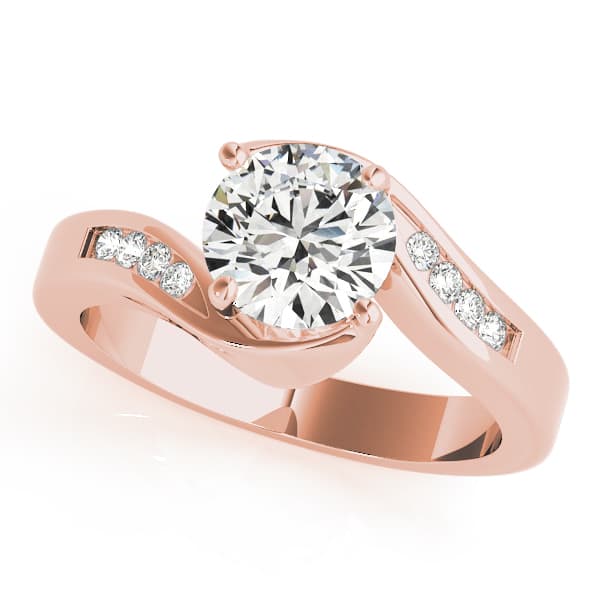 Bypass Engagement Ring, style 50344, Front view in rose gold