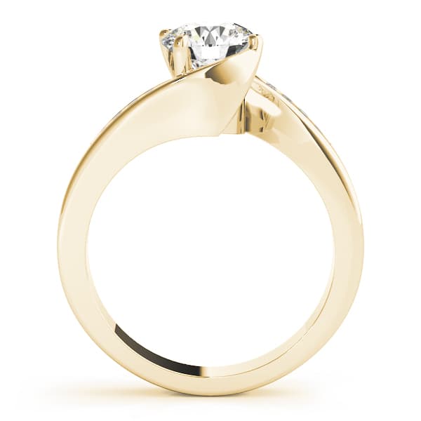 Bypass Engagement Ring, style 50344, Side view in yellow gold